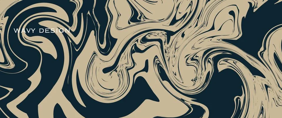 Vector flat illustration. Abstract horizontal background with waves. Trendy.. Illustrazione stock