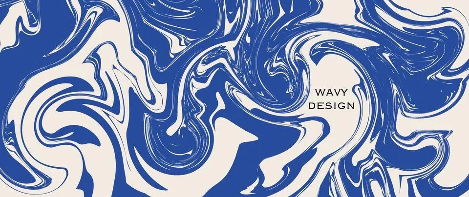 Vector flat illustration. Abstract horizontal background with waves. Trendy.. Illustrazione stock