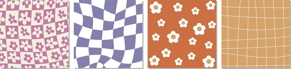 Vector flat illustration. Abstract style. Cool abstract floral patterns and Stock Illustration