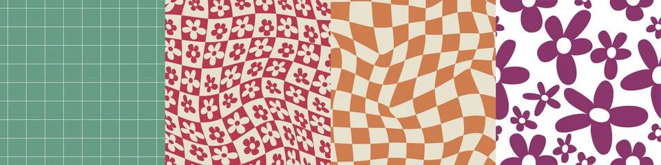Vector flat illustration. Abstract style. Cool abstract floral patterns and Stock Illustration
