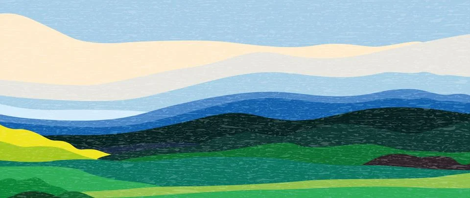 Vector flat illustration. Abstract summer landscape. Flat design. The concept Stock Illustration