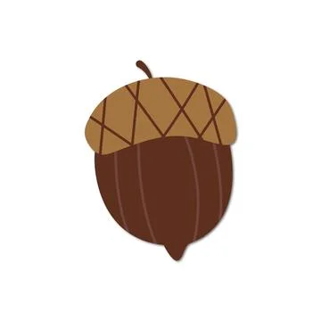 Vector flat illustration. Acorn icon on a white background. Perfect as a symbol Stock Illustration