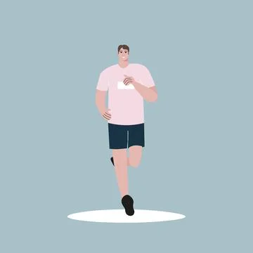 Vector Flat illustration, athlete engaged in sports running Stock Illustration