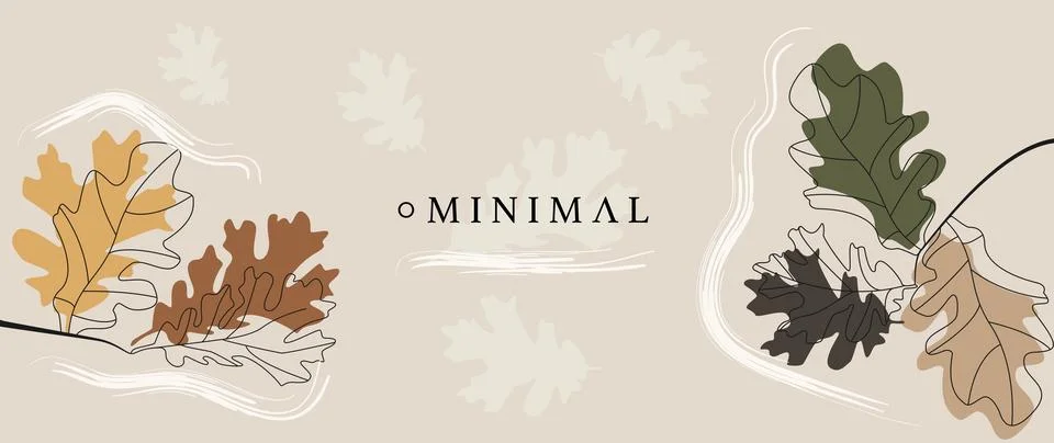 Vector flat illustration. Autumn oak leaves. Autumn season concept. Ideal f.. Stock Illustration