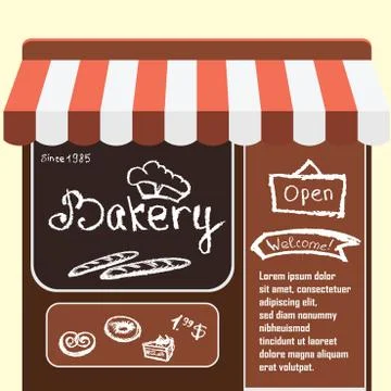 Vector flat  illustration bakery shop. イラスト素材