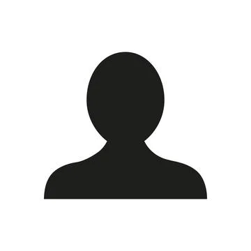 Vector flat illustration in black color. Avatar, user profile, person icon Stock Illustration