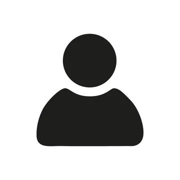 Vector flat illustration in black color. Avatar, user profile, person icon Stock Illustration