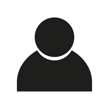 Vector flat illustration in black color. Avatar, user profile, person icon Stock Illustration