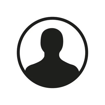 Vector flat illustration in black color. Avatar, user profile, person icon Stock Illustration
