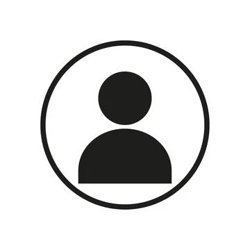 Vector flat illustration in black color. Avatar, user profile, person icon Stock Illustration