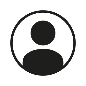 Vector flat illustration in black color. Avatar, user profile, person icon Stock Illustration