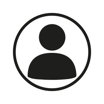 Vector flat illustration in black color. Avatar, user profile, person icon Stock Illustration