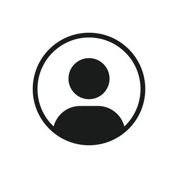 Vector flat illustration in black color. Avatar, user profile, person icon Stock Illustration