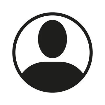 Vector flat illustration in black color. Avatar, user profile, person icon Stock Illustration