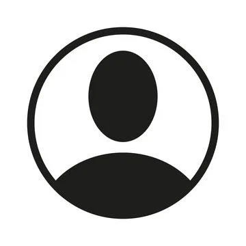 Vector flat illustration in black color. Avatar, user profile, person icon Stock Illustration