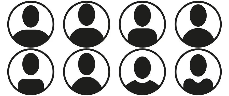 Vector flat illustration in black color. Avatar, user profile, person icon Stock Illustration