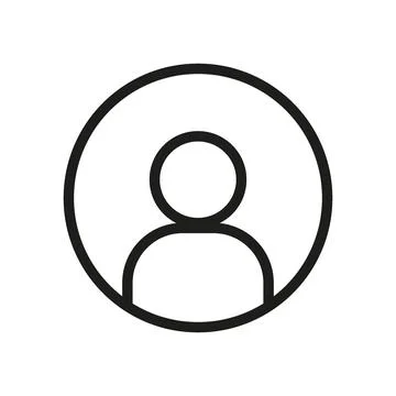 Vector flat illustration in black line. Avatar, user profile, person icon Stock Illustration
