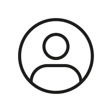 Vector flat illustration in black line. Avatar, user profile, person icon Stock Illustration