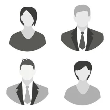 Vector flat illustration. Business profiles of two women and men. Avatar, user Stock Illustration