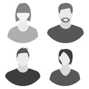 Vector flat illustration. Business profiles of two women and men. Avatar, user Stock Illustration