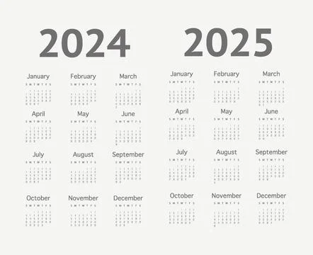 Vector flat illustration. Calendar for 2024 on a light background. Ideal for Stock Illustration