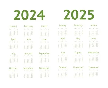 Vector flat illustration. Calendar for 2024 on a light background. Ideal for Stock Illustration
