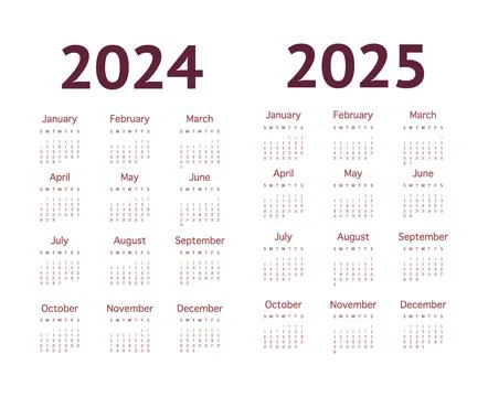 Vector flat illustration. Calendar for 2024 on a light background. Ideal for Stock Illustration