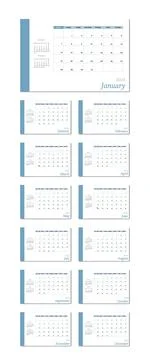 Vector flat illustration. Calendar for 2024 on a light background. Ideal for Stock Illustration