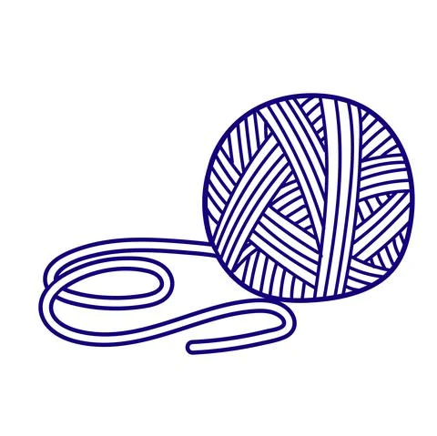 Vector flat illustration for children coloring in a doodle style. Ball of yarn Stock Illustration