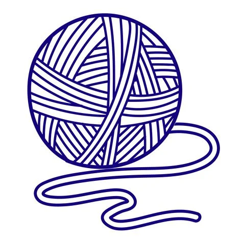 Vector flat illustration for children coloring in a doodle style. Ball of yarn Stock Illustration