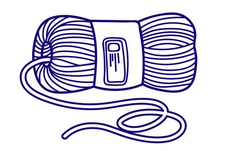 Vector flat illustration for children coloring book in a doodle style. Skein of Stock Illustration