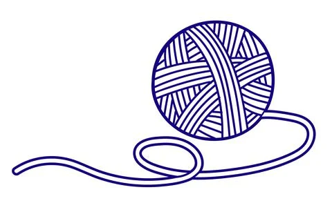Vector flat illustration for children coloring in a doodle style. Ball of yarn Stock Illustration