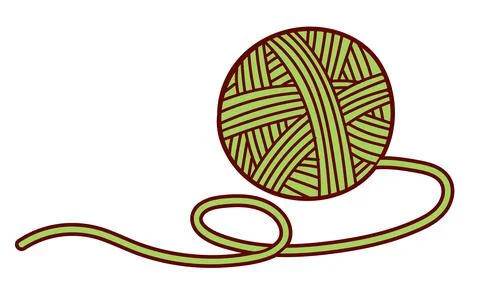 Vector flat illustration for children coloring in a doodle style. Ball of yarn Stock Illustration
