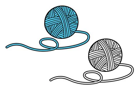 Vector flat illustration for children coloring book in a doodle style. Ball of Stock Illustration