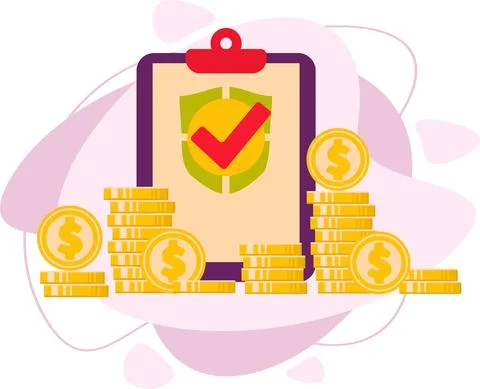Vector flat illustration of the concept of money protection. Stock Illustration