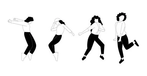 Vector flat illustration of dancing people Stock Illustration