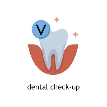 Vector flat illustration of a dental check-up 스톡 일러스트