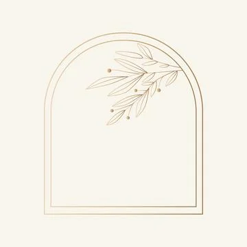 Vector flat illustration. Elegant frame on a light background. Design templ.. Stock Illustration