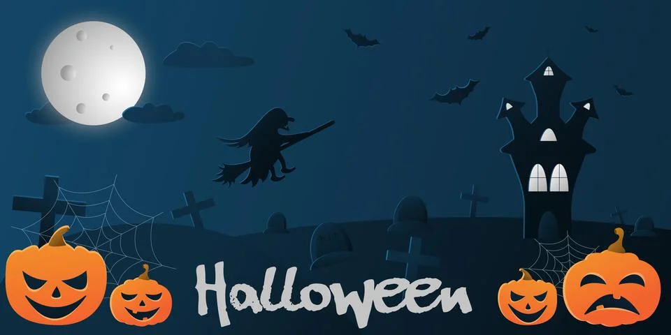 Vector flat illustration with a gradient on the theme of halloween, Stock Illustration