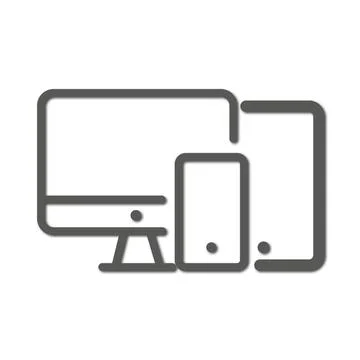 Vector flat illustration. Gray device on a white background. The concept of Stock Illustration