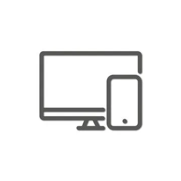 Vector flat illustration. Gray device on a white background. The concept of Stock Illustration