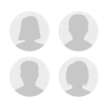 Vector flat illustration in grayscale. Avatar, user profile, person icon, g.. Stock Illustration