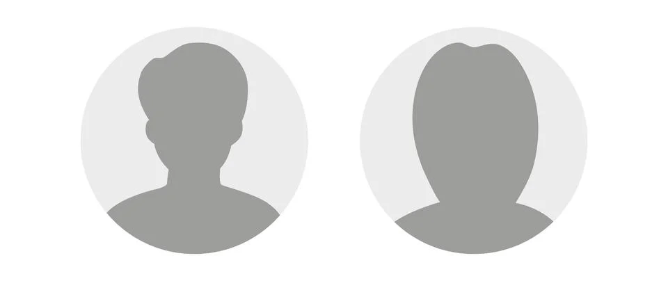 Vector flat illustration in grayscale. Avatar, user profile, person icon Stock Illustration