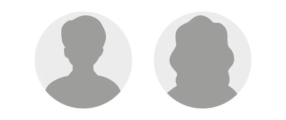 Vector flat illustration in grayscale. Avatar, user profile, person icon Stock Illustration