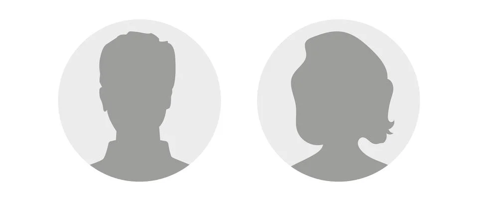Vector flat illustration in grayscale. Avatar, user profile, person icon Stock Illustration