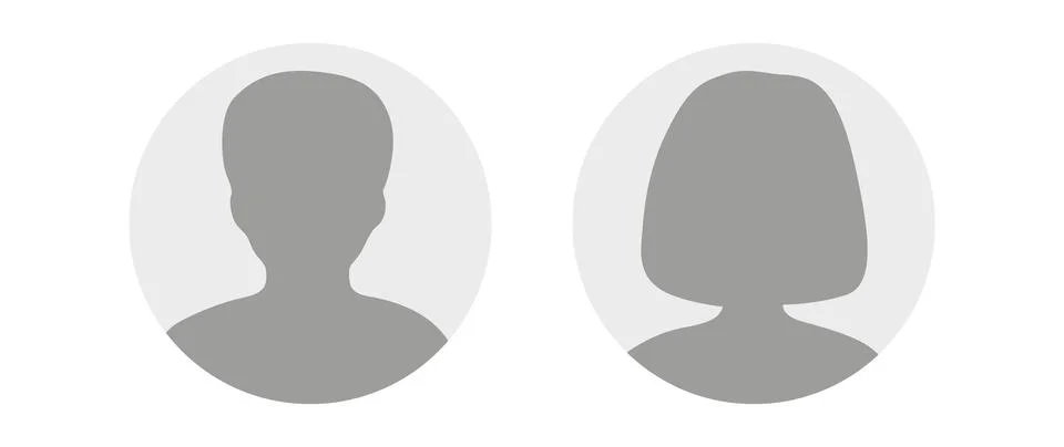 Vector flat illustration in grayscale. Avatar, user profile, person icon Stock Illustration