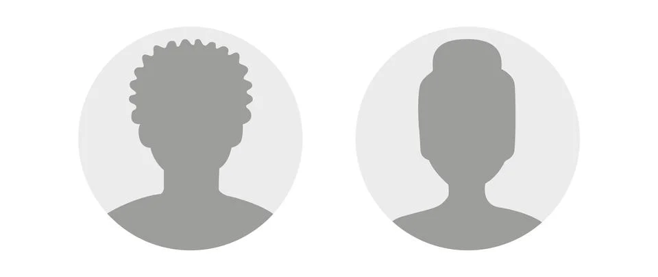 Vector flat illustration in grayscale. Avatar, user profile, person icon Stock Illustration