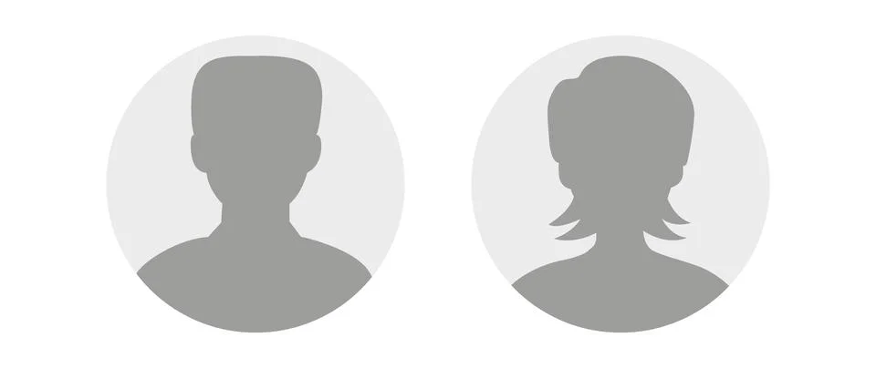 Vector flat illustration in grayscale. Avatar, user profile, person icon Stock Illustration