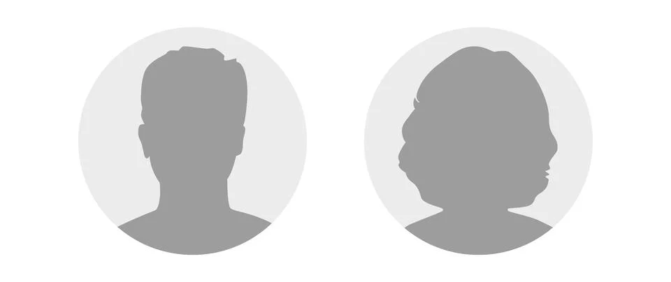 Vector flat illustration in grayscale. Avatar, user profile, person icon Stock Illustration