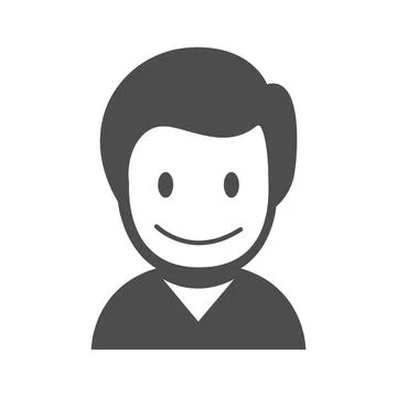 Vector flat illustration in grayscale. Avatar, user profile, person icon, g.. Stock Illustration